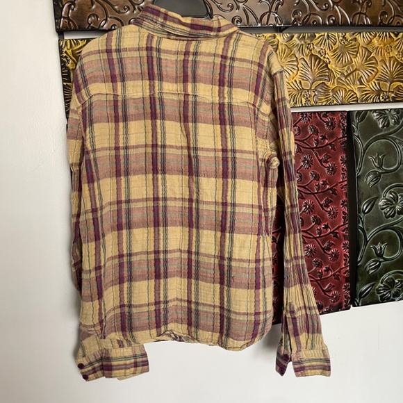 Free People Plaid Flannel Button Down Shirt - Picture 5 of 5
